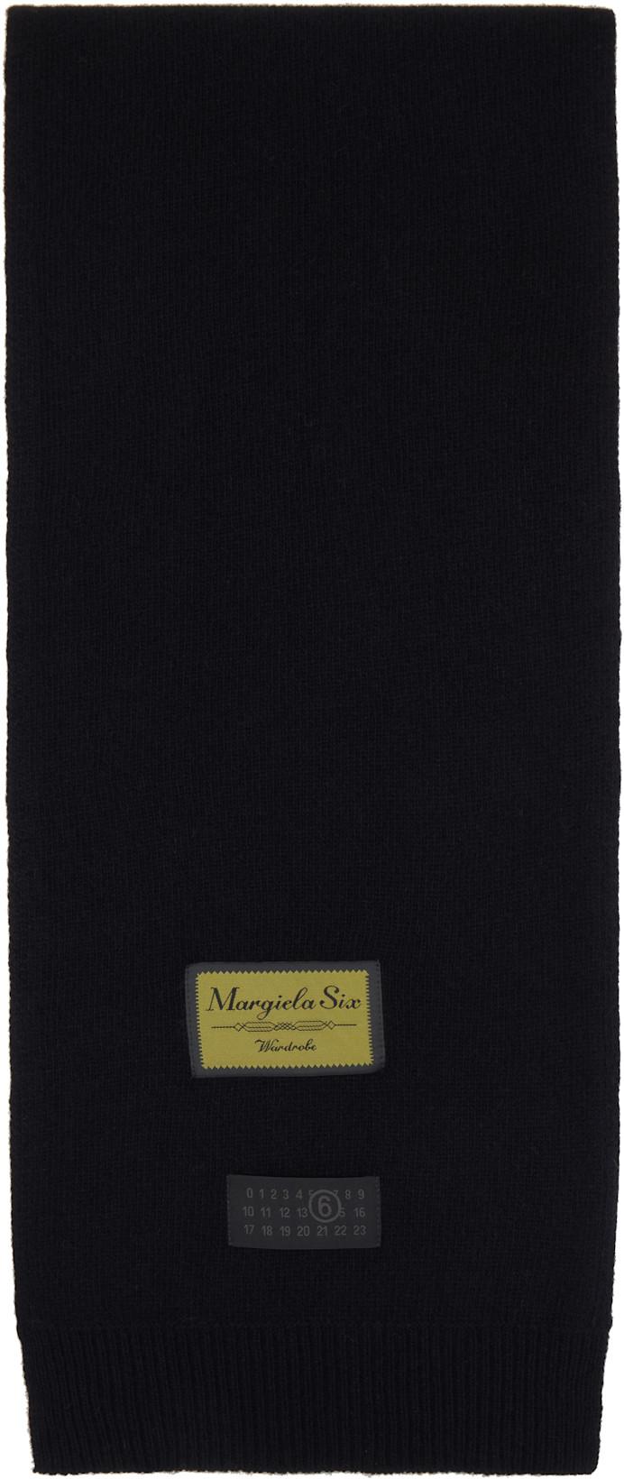 Black Wool-Blend Scarf by MM6 MAISON MARGIELA