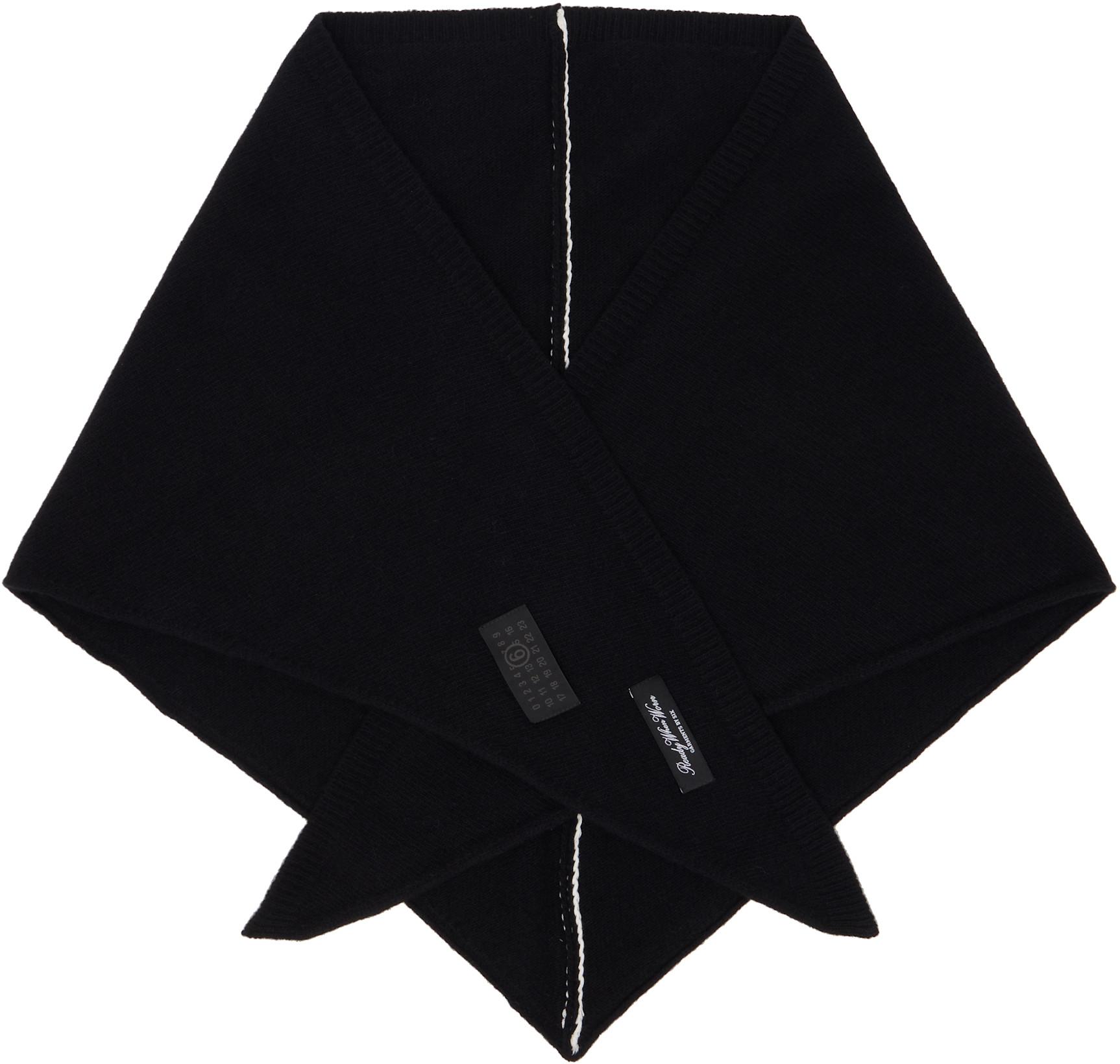 Black Wool-Blend Scarf by MM6 MAISON MARGIELA
