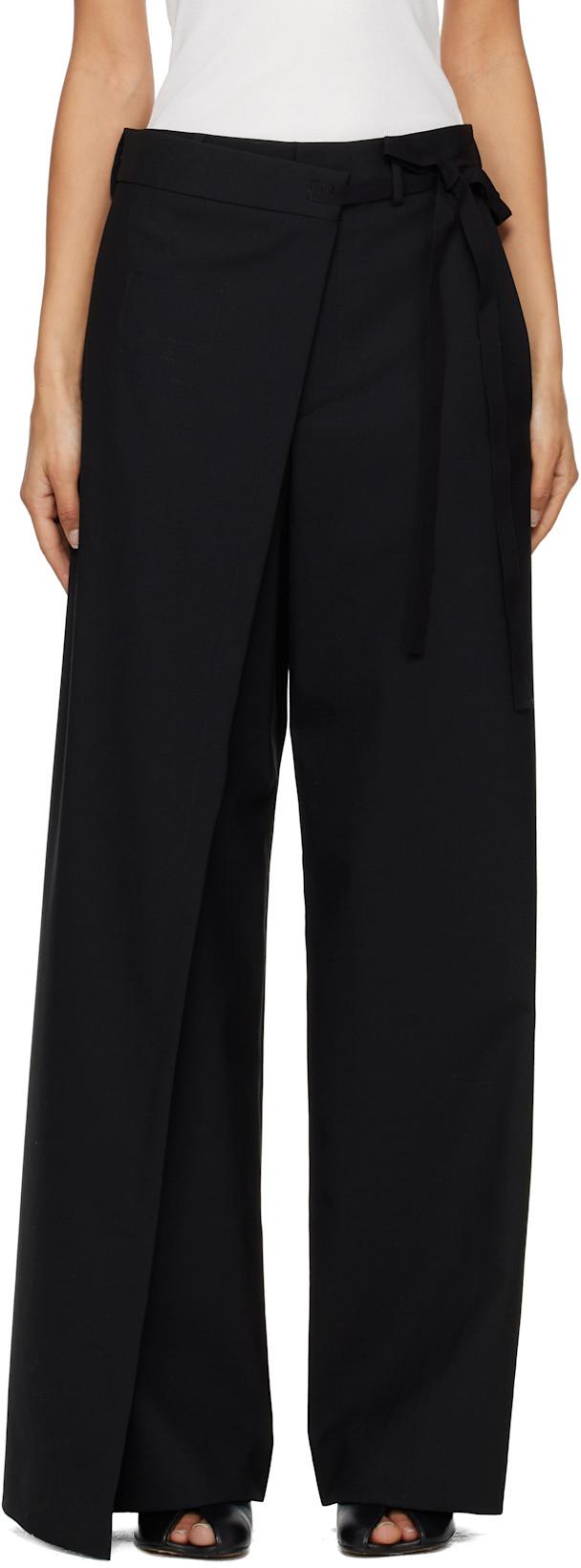 Black Wool Blend Trousers by MM6 MAISON MARGIELA