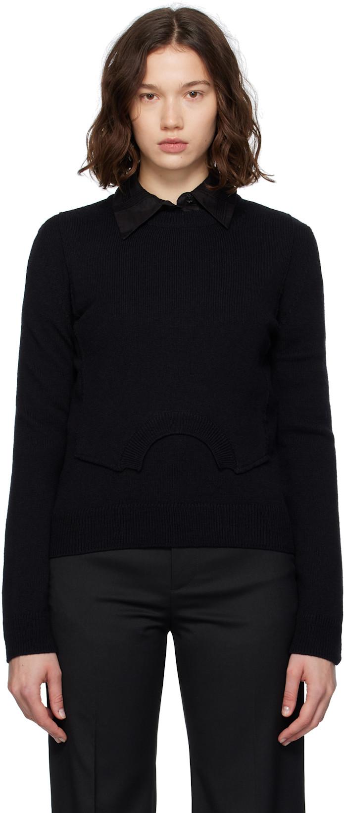Black Wool Sweater by MM6 MAISON MARGIELA