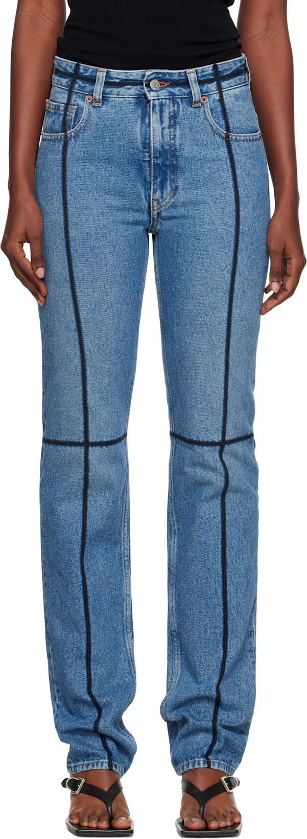 Blue 5 Pockets Jeans by MM6 MAISON MARGIELA