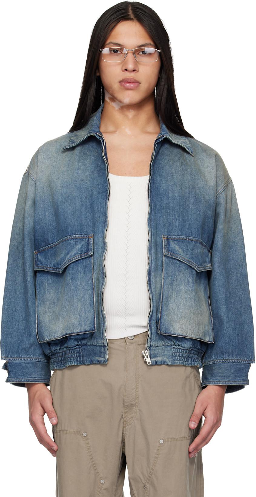 Blue Denim Sports Jacket by MM6 MAISON MARGIELA