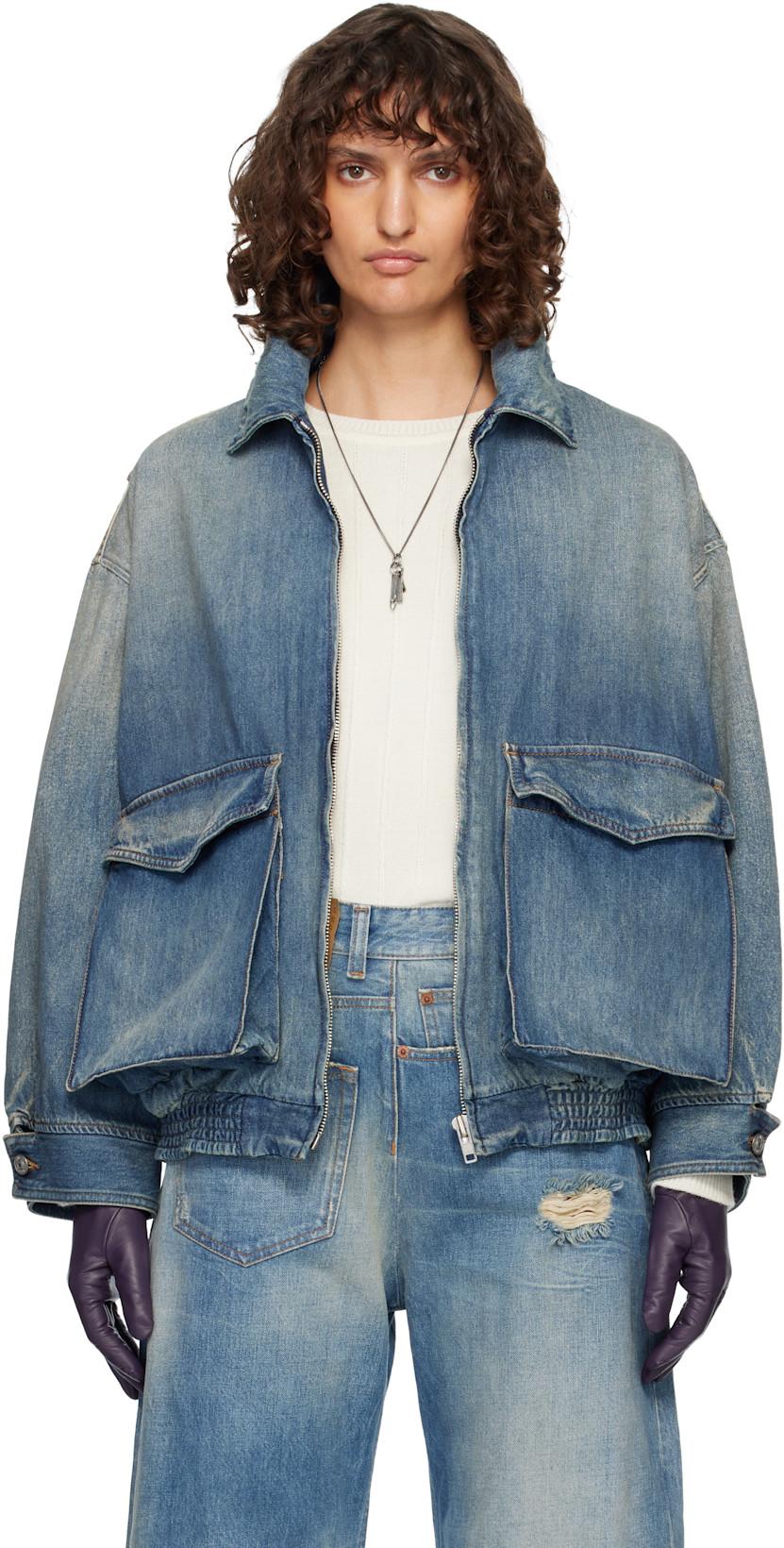 Blue Flap Pocket Denim Jacket by MM6 MAISON MARGIELA
