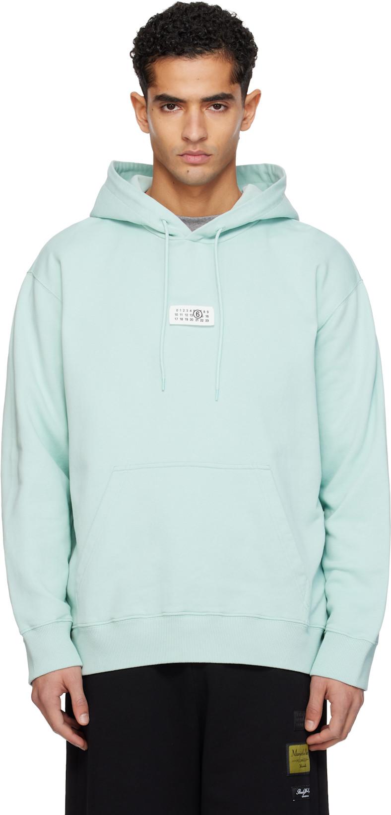 Blue Logo Patch Hoodie by MM6 MAISON MARGIELA