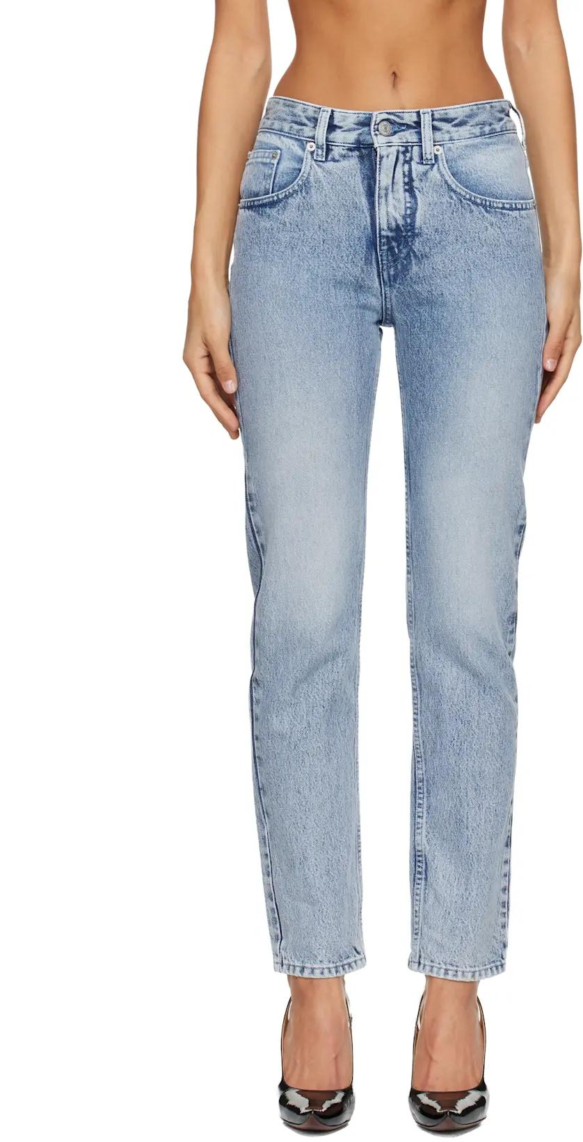Blue Straight-Leg Jeans by MM6 MAISON MARGIELA