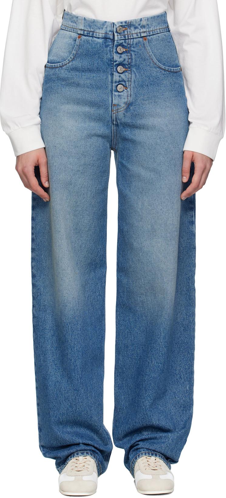 Blue Straight-leg Jeans by MM6 MAISON MARGIELA