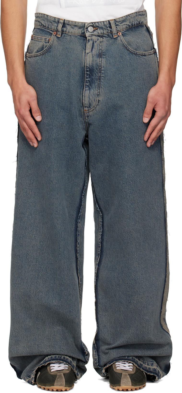 Blue Wide-Leg Jeans by MM6 MAISON MARGIELA