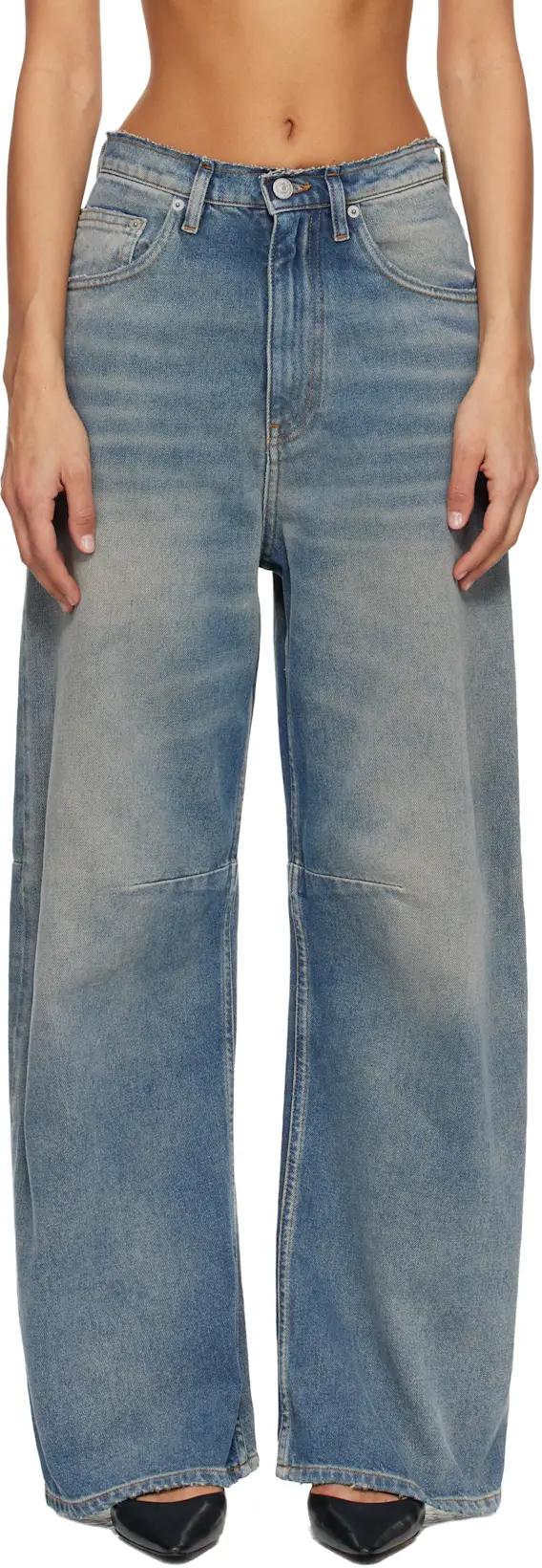Blue Wide-Leg Jeans by MM6 MAISON MARGIELA