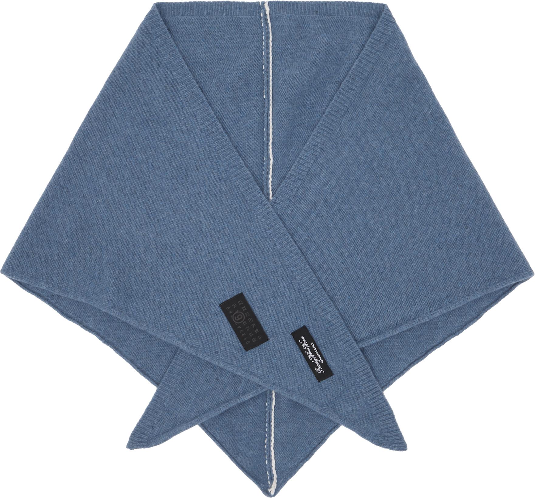 Blue Wool-Blend Scarf by MM6 MAISON MARGIELA
