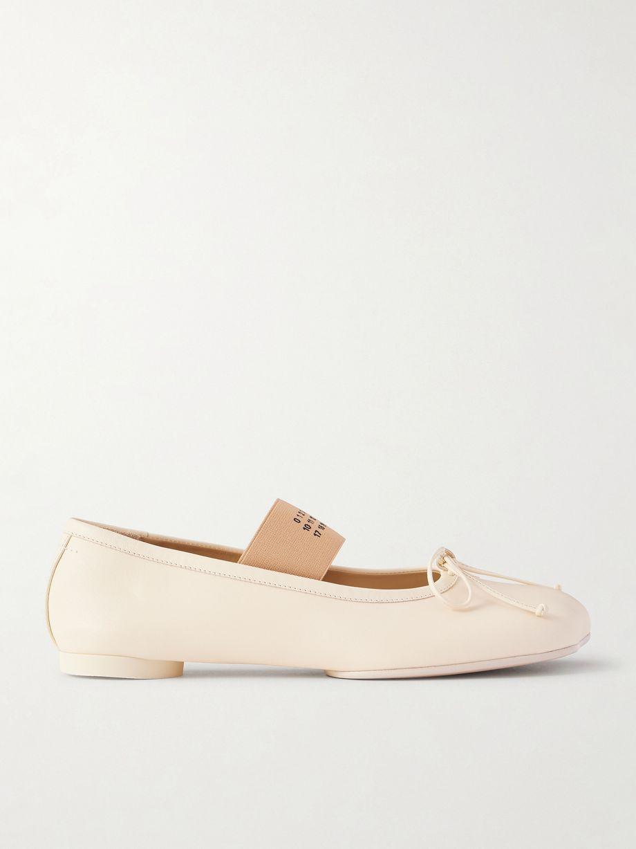 Bow-detailed leather ballet flats by MM6 MAISON MARGIELA