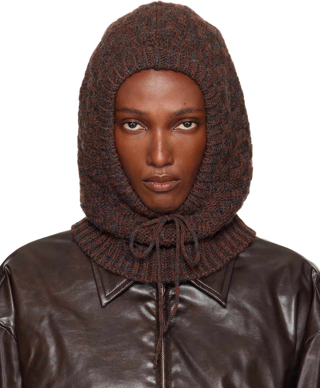 Brown Wool Blend Hood by MM6 MAISON MARGIELA