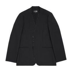 Collarless tailoring wool suit jacket by MM6 MAISON MARGIELA