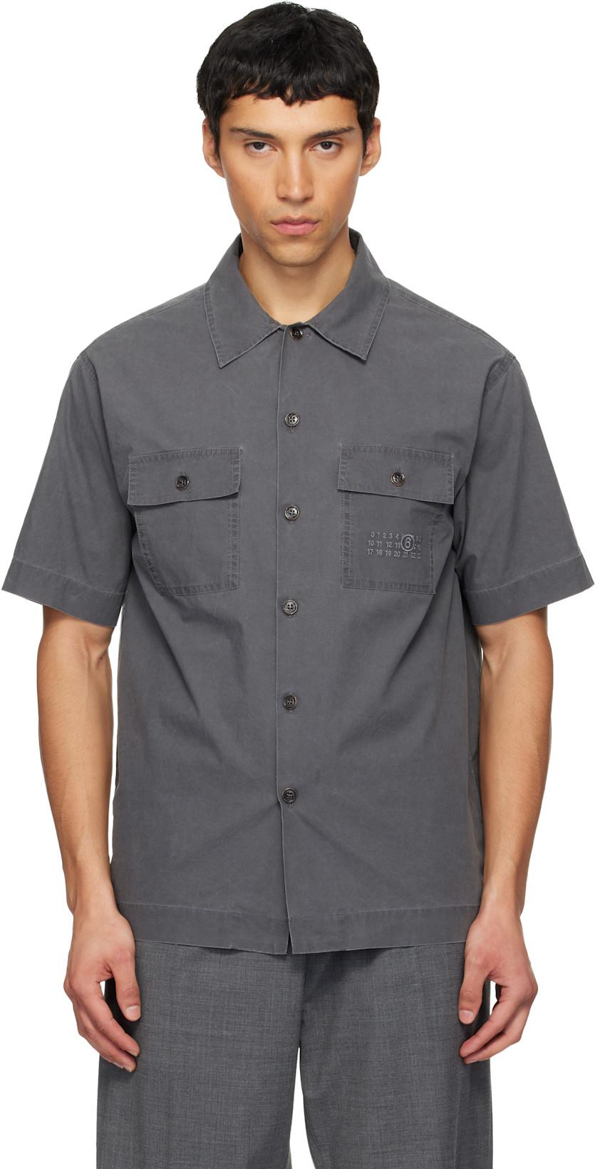 Gray Cotton Shirt by MM6 MAISON MARGIELA