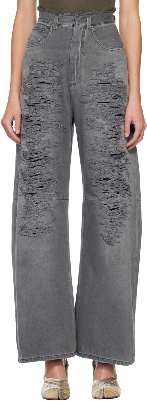 Gray Lightweight 5 Pockets Jeans by MM6 MAISON MARGIELA