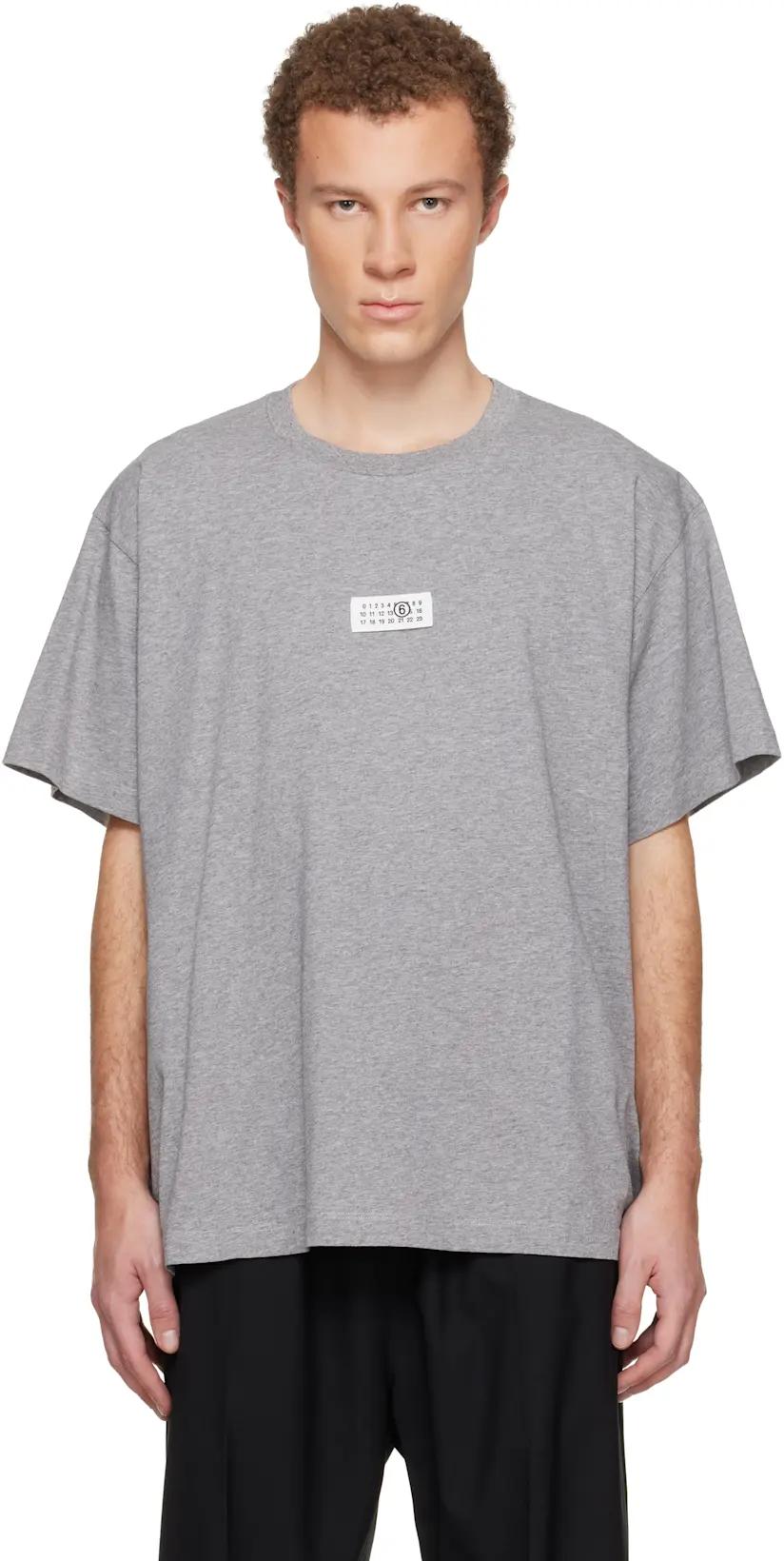 Gray Numeric Cotton T-shirt by MM6 MAISON MARGIELA