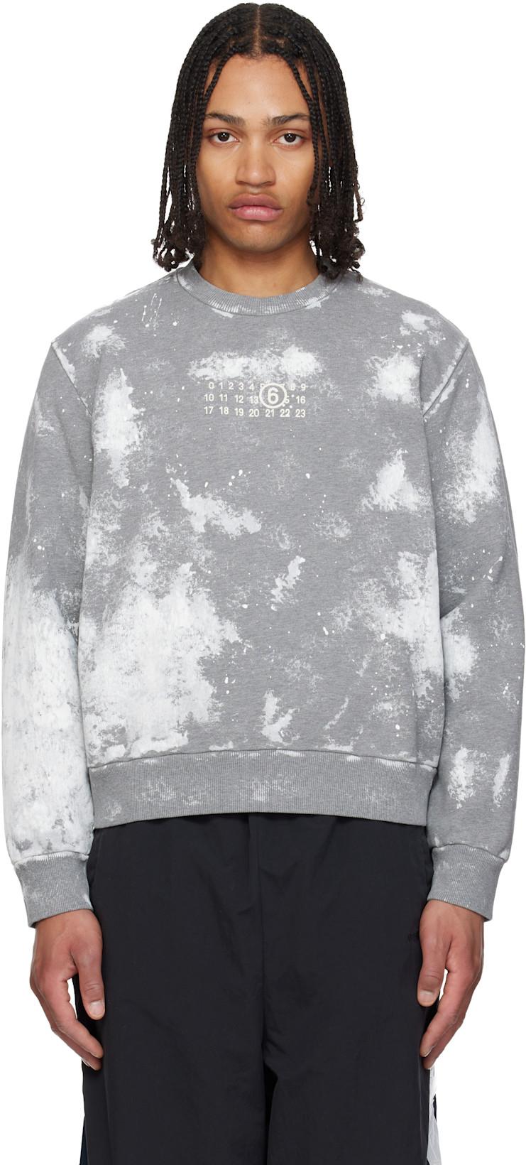Gray Paint Splatter Sweatshirt by MM6 MAISON MARGIELA