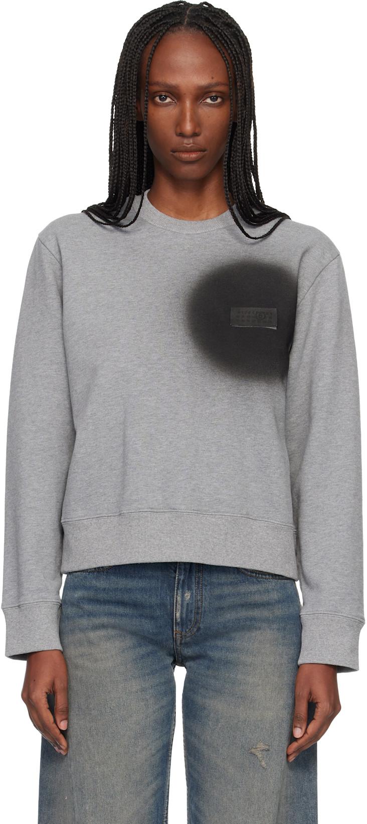 Gray Spray Paint Sweatshirt by MM6 MAISON MARGIELA