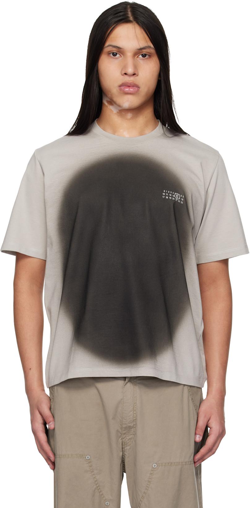 Gray Spray Print T-shirt by MM6 MAISON MARGIELA