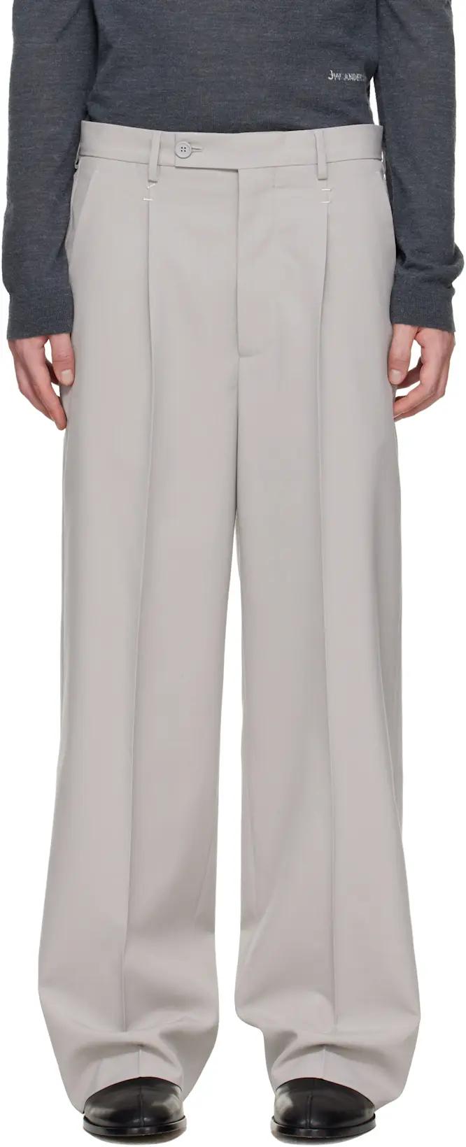 Gray Stapled Trousers by MM6 MAISON MARGIELA