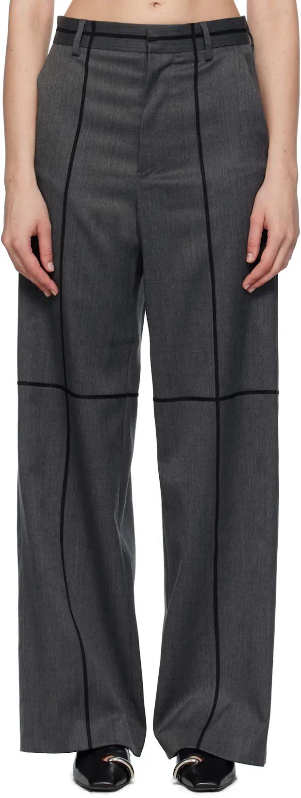 Gray Tailoring Wool Trousers by MM6 MAISON MARGIELA