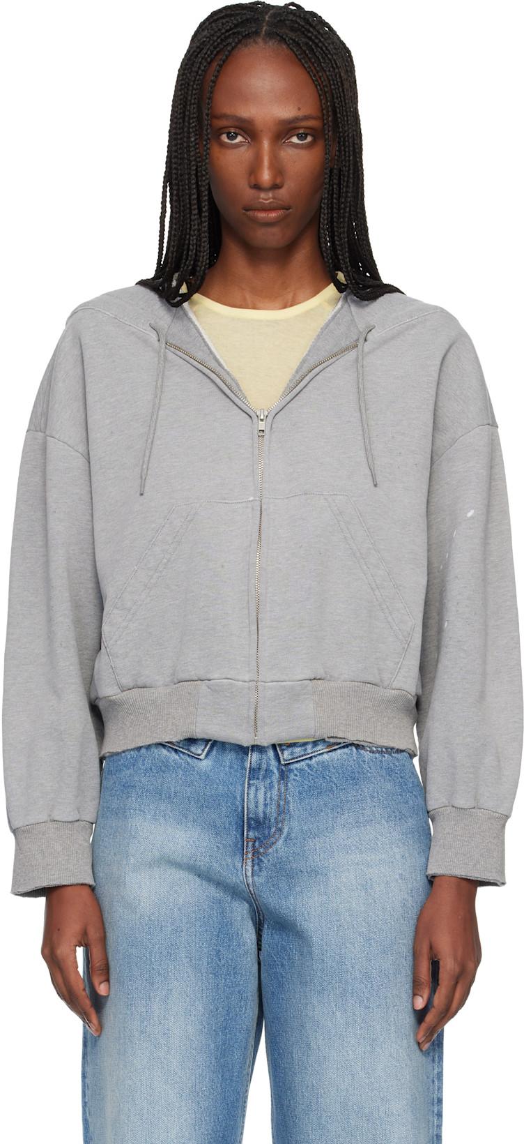 Gray Unbrushed Cotton Sweatshirt by MM6 MAISON MARGIELA