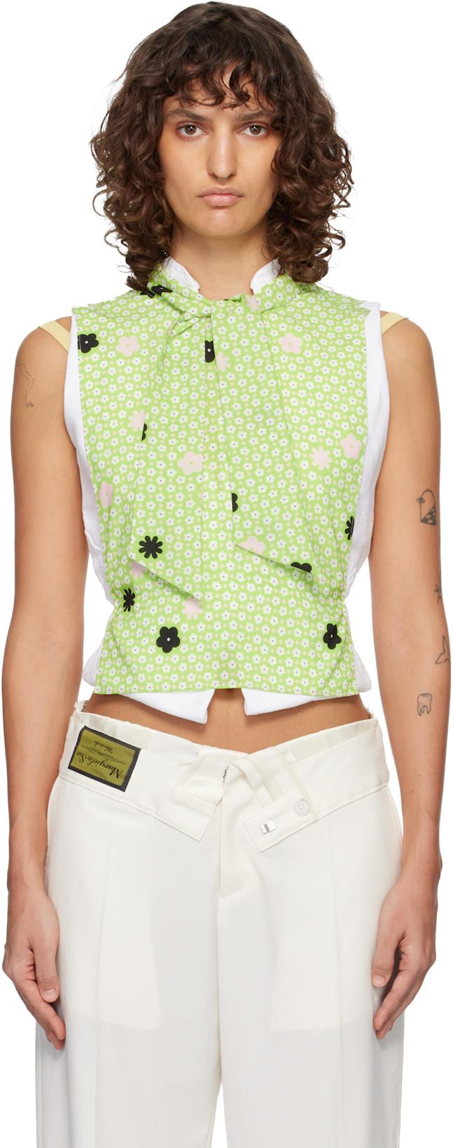 Green Stole Top by MM6 MAISON MARGIELA