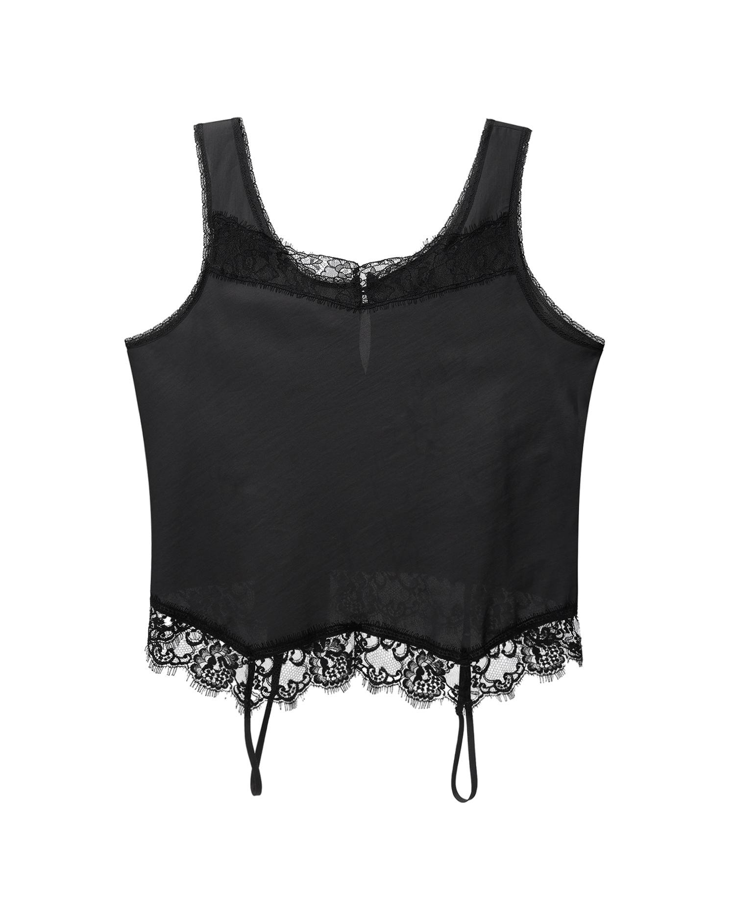 Lace trim tank top by MM6 MAISON MARGIELA