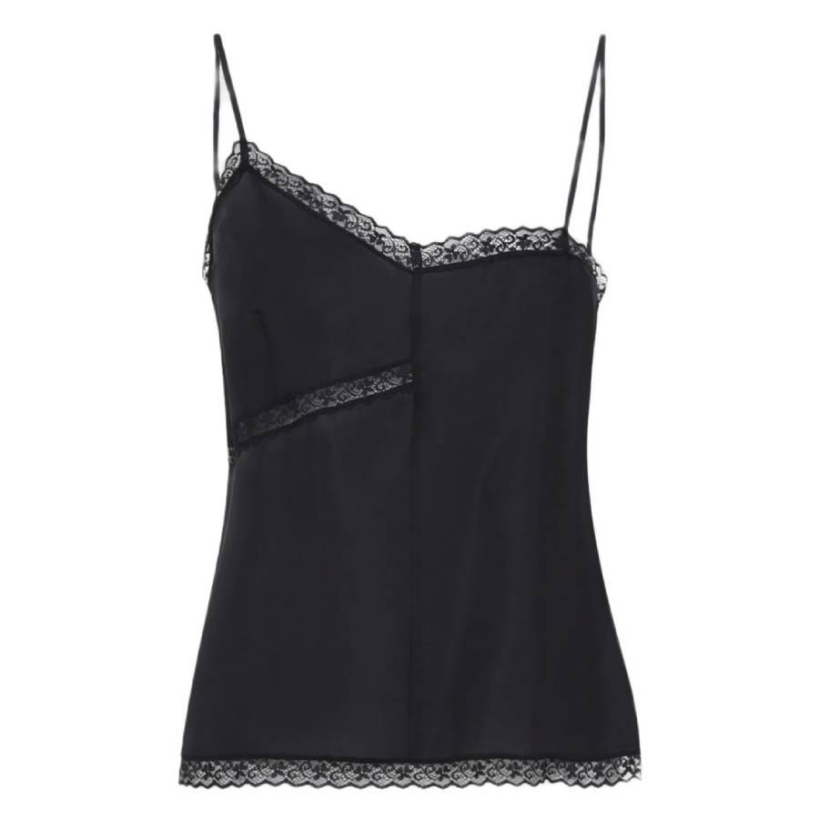 MM6 Lace-Trimmed Silk Top by MM6 MAISON MARGIELA