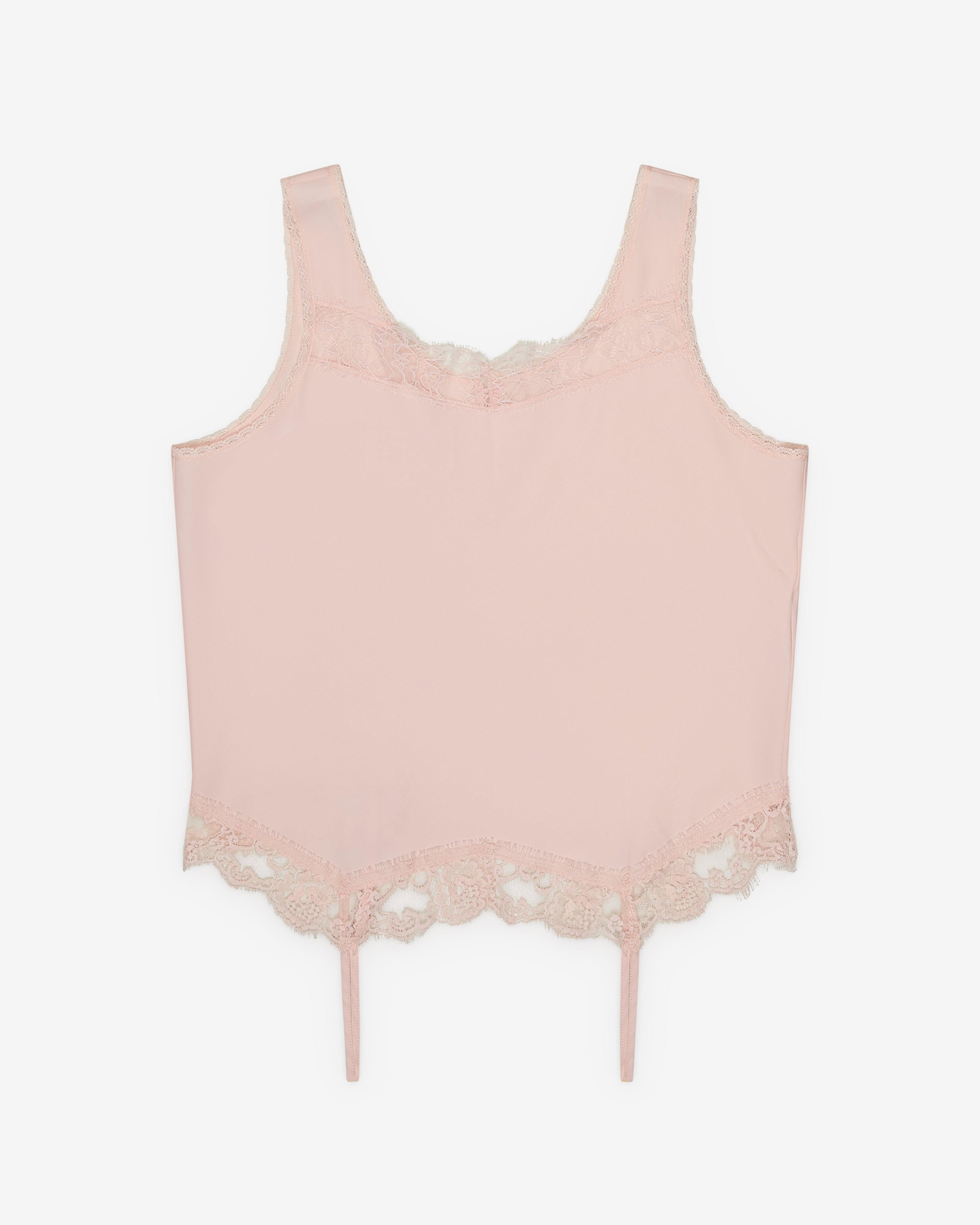 MM6 Maison Margiela - Women's Mirrored Lace Slip Top - (Pink) by MM6 MAISON MARGIELA