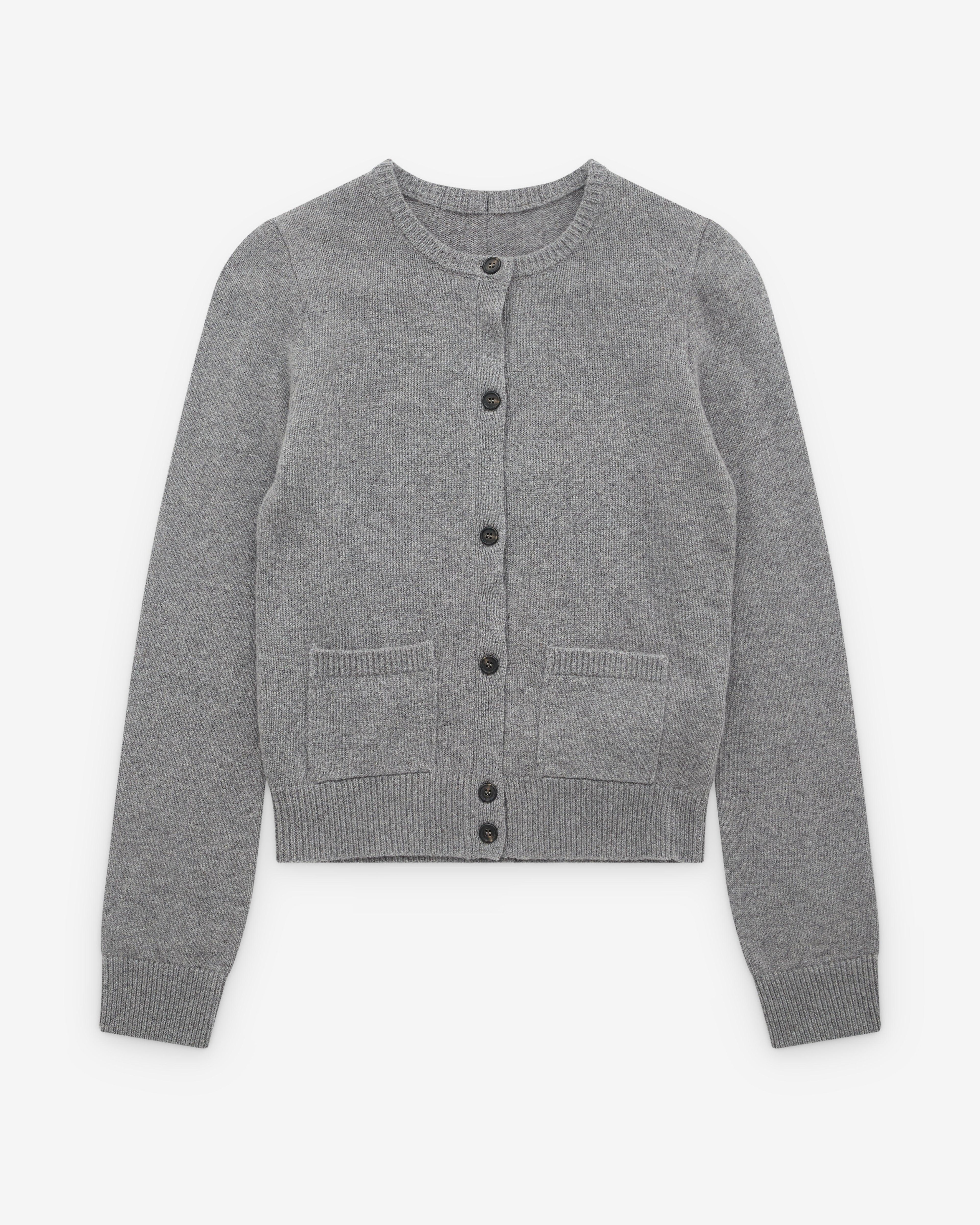 MM6 - Women's Round Neck Cardigan - (Grey) by MM6 MAISON MARGIELA