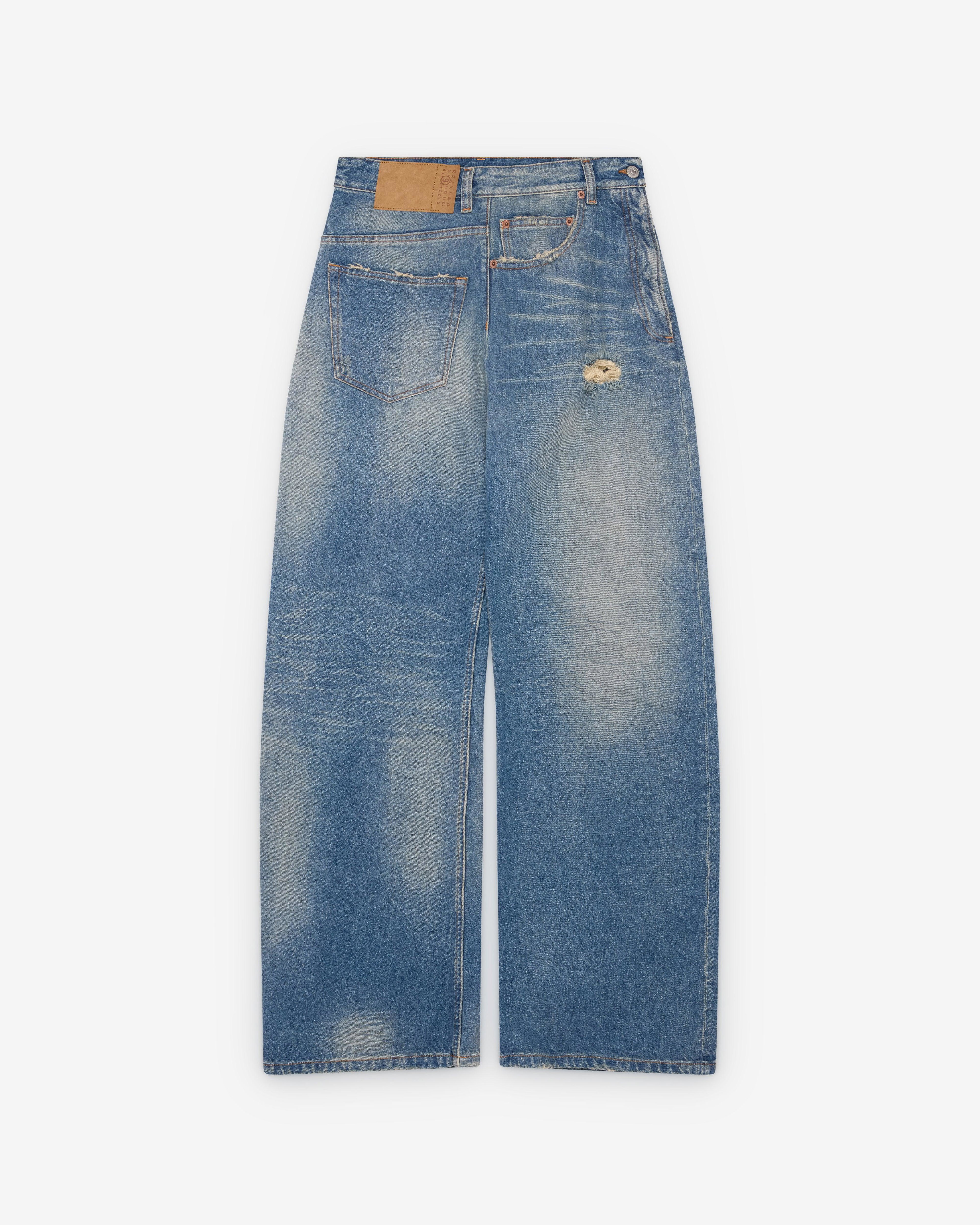 MM6 - Women's Twist Wide Leg Jeans - (Blue) by MM6 MAISON MARGIELA