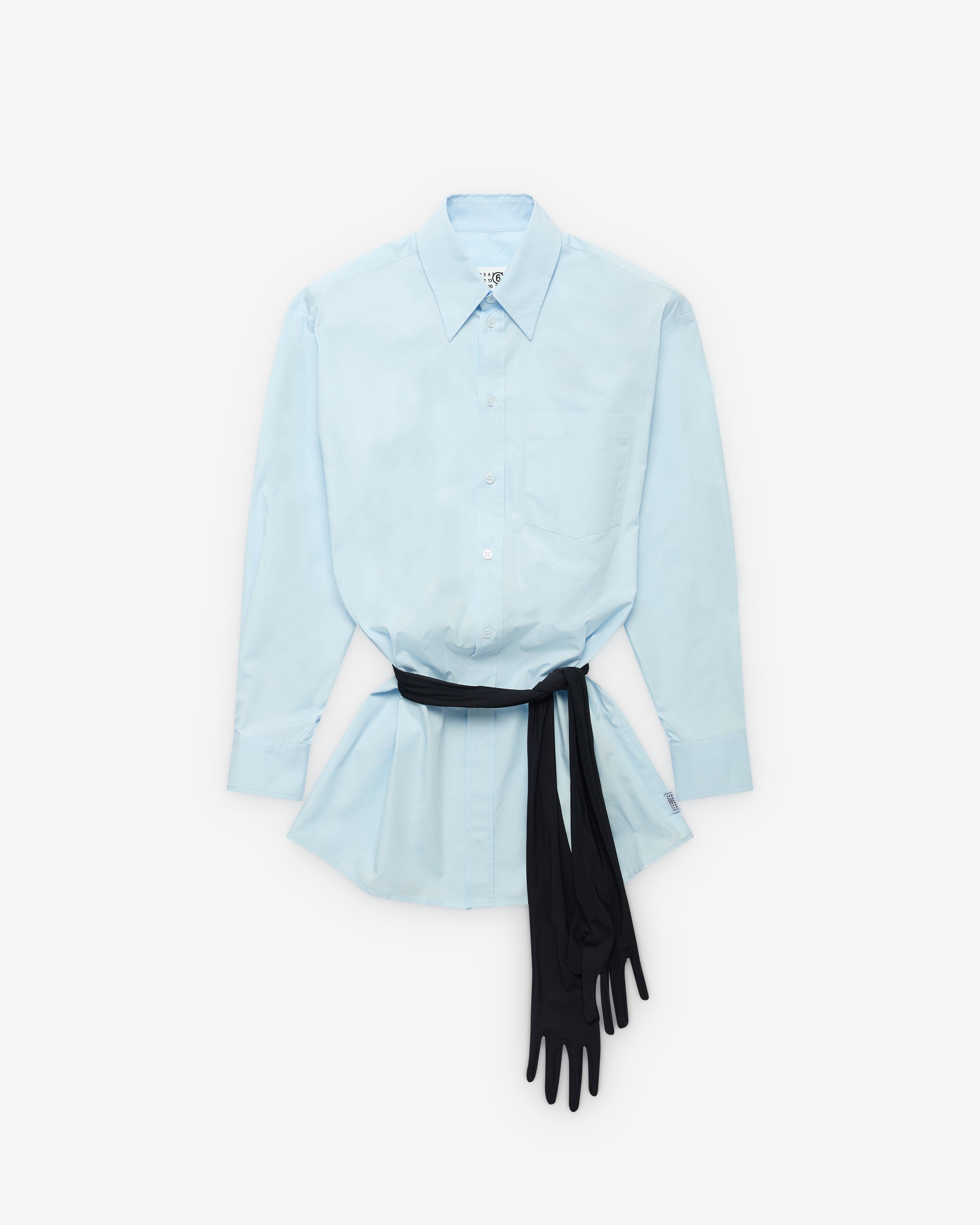 Mm6 - Women's Long Sleeved Shirt - (Blue) by MM6 MAISON MARGIELA