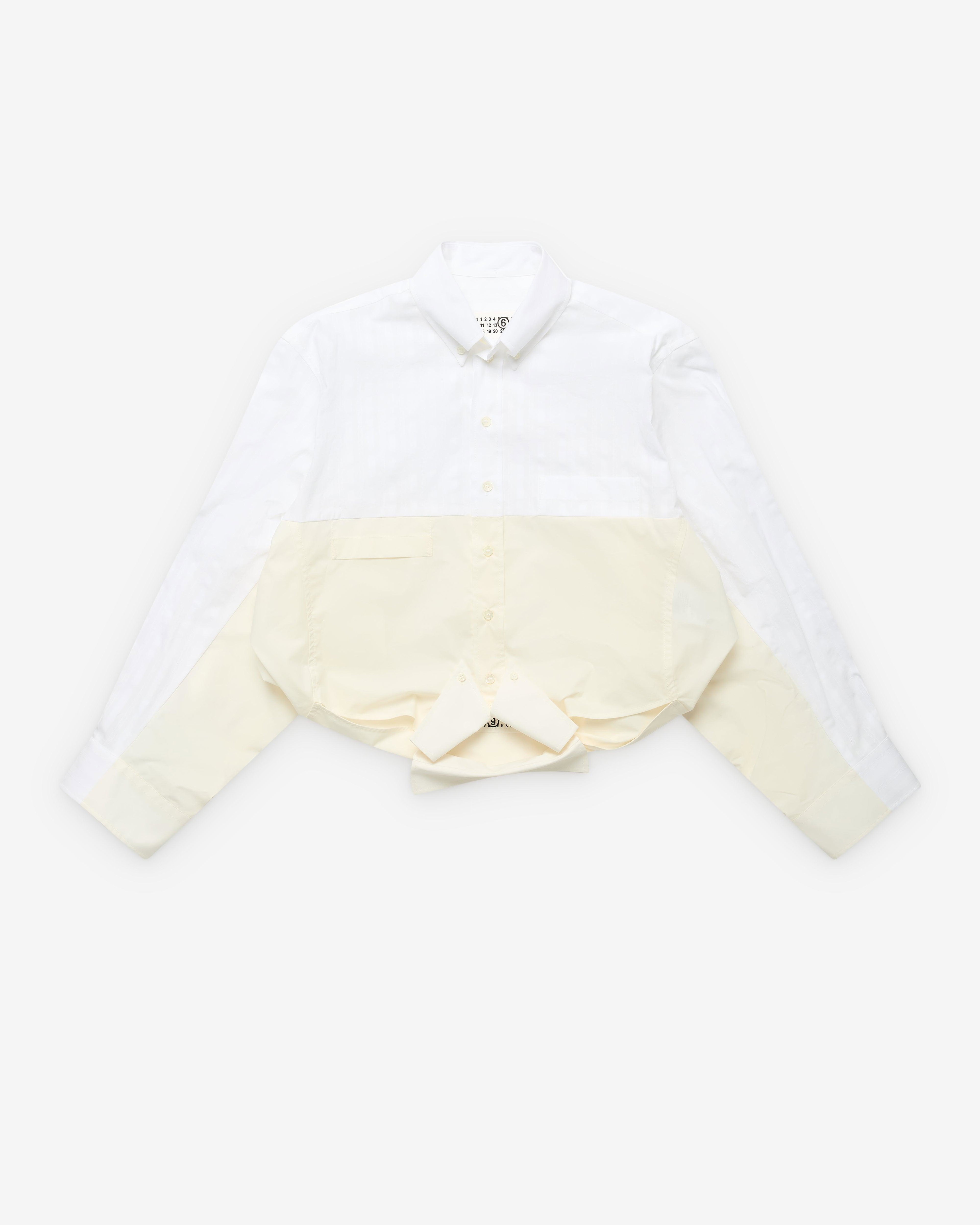 Mm6 - Women's Long-Sleeved Shirt - (White/Ivory) by MM6 MAISON MARGIELA