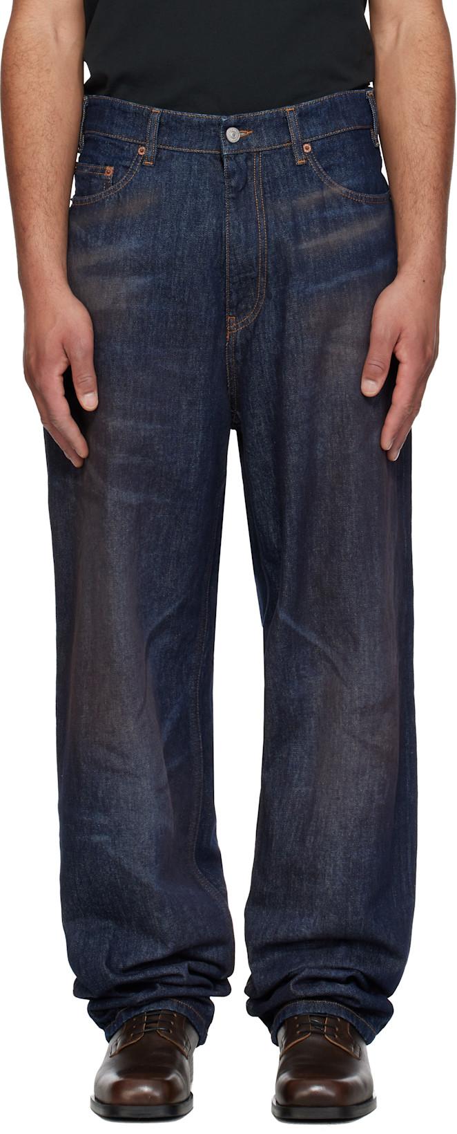 Navy Faded Jeans by MM6 MAISON MARGIELA