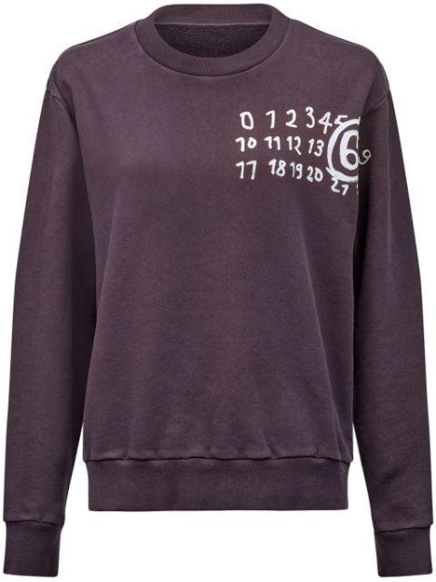 Numbers-print cotton sweatshirt by MM6 MAISON MARGIELA