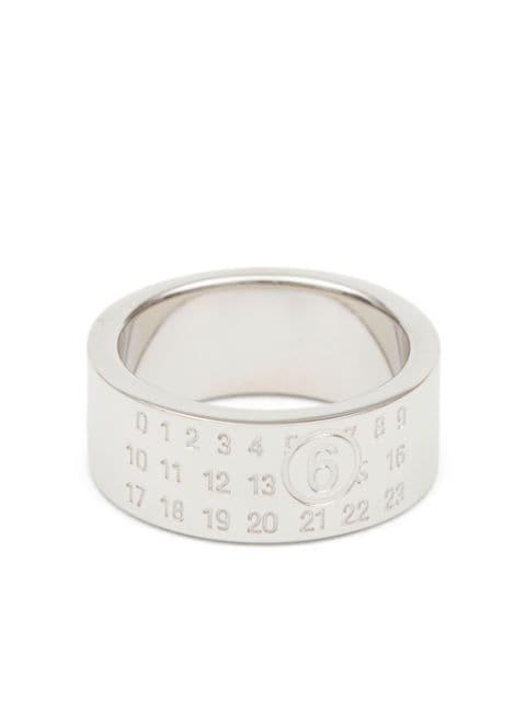Numeric engraved polished ring by MM6 MAISON MARGIELA