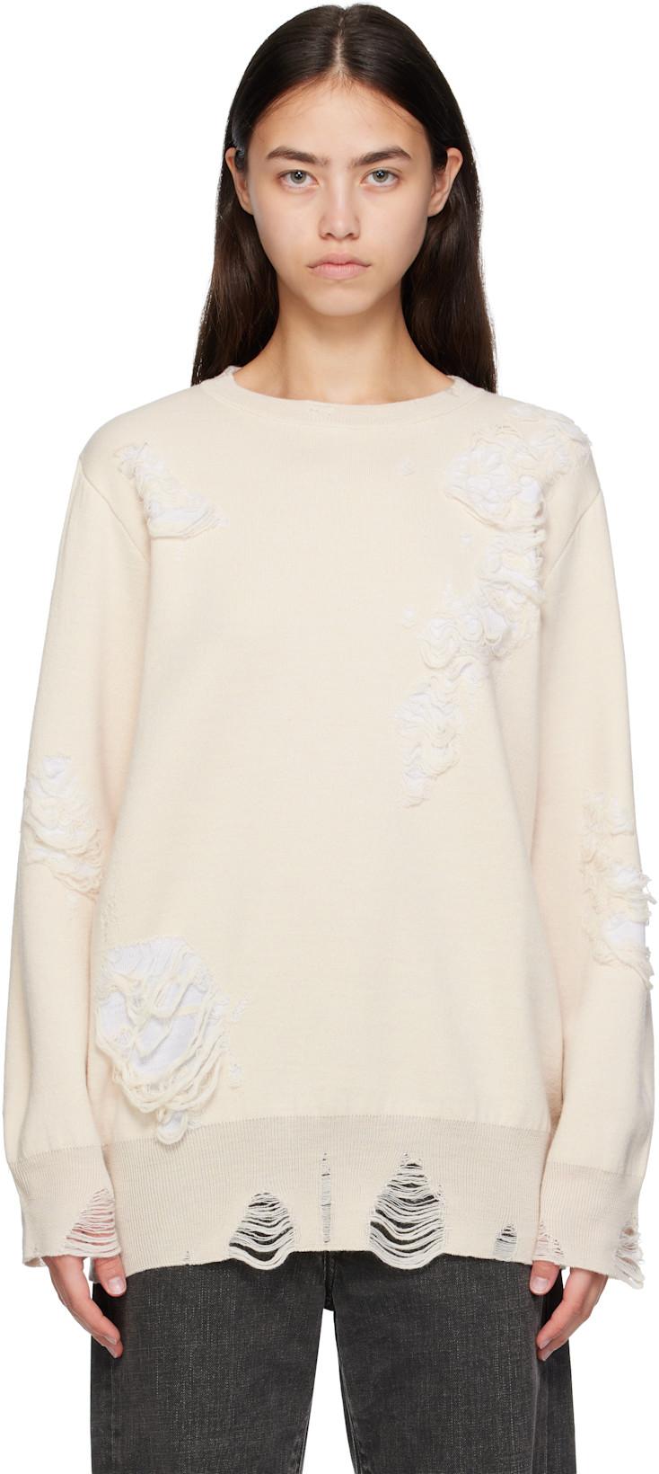 Off-White Double-Faced Sweater by MM6 MAISON MARGIELA