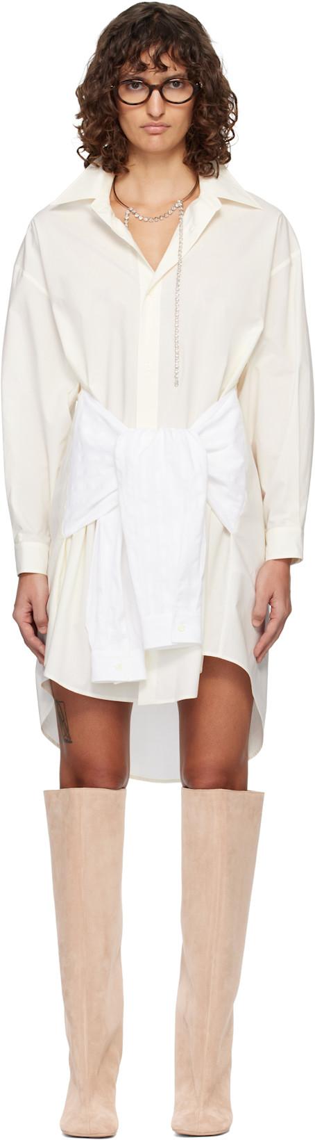 Off-White Multi Wear Cotton Poplin Minidress by MM6 MAISON MARGIELA