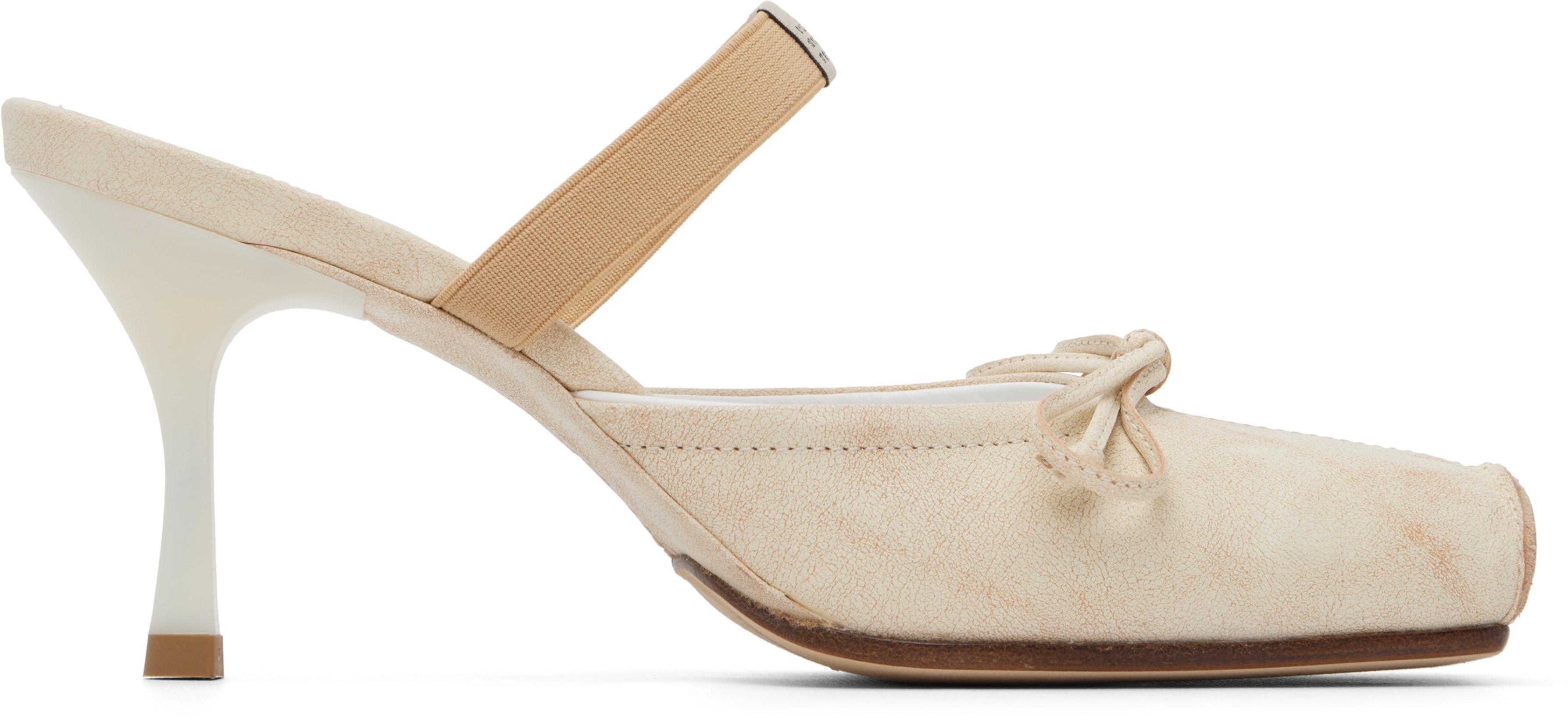 Off-White Slipper Heels by MM6 MAISON MARGIELA