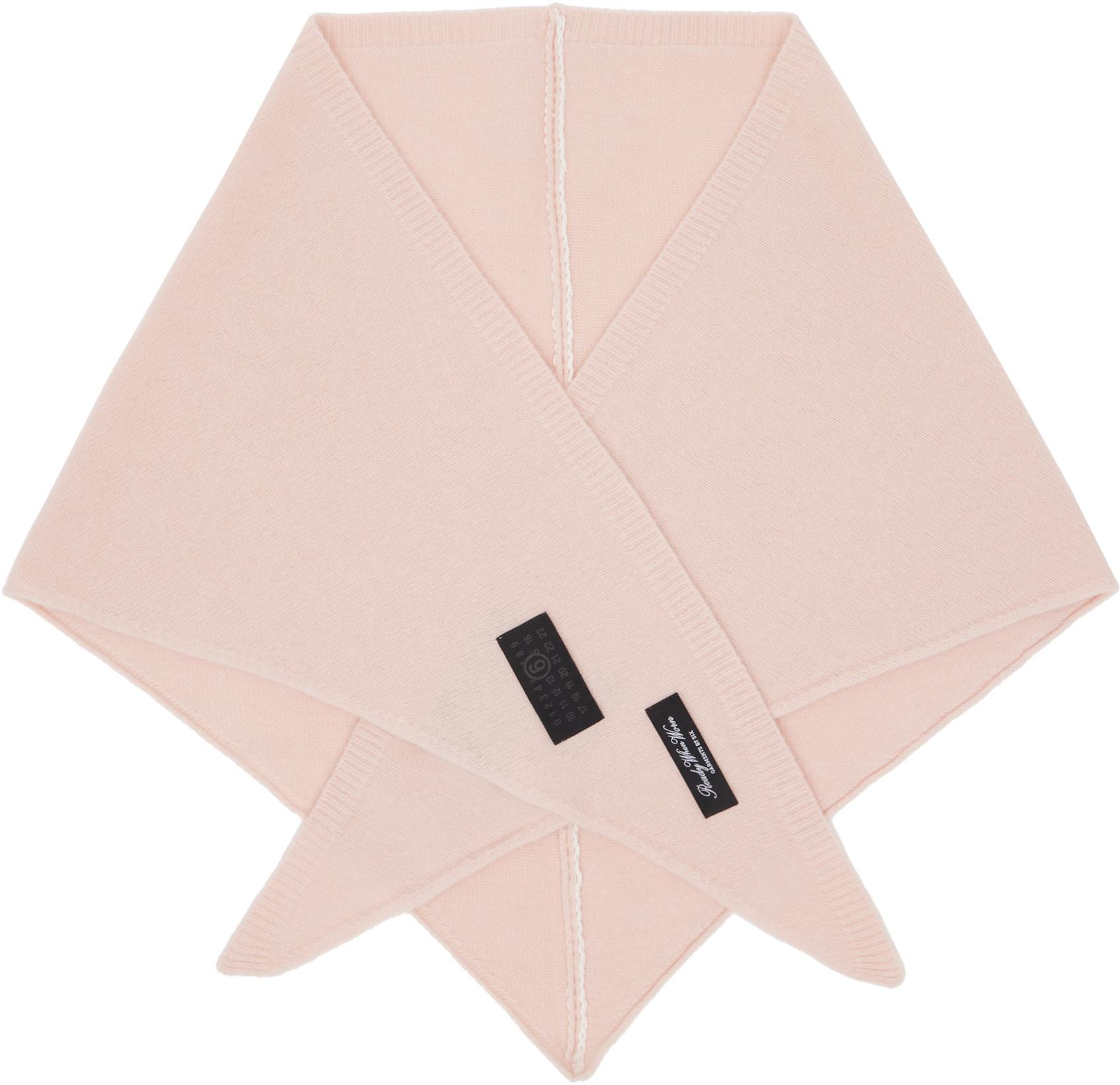 Pink Wool-Blend Scarf by MM6 MAISON MARGIELA