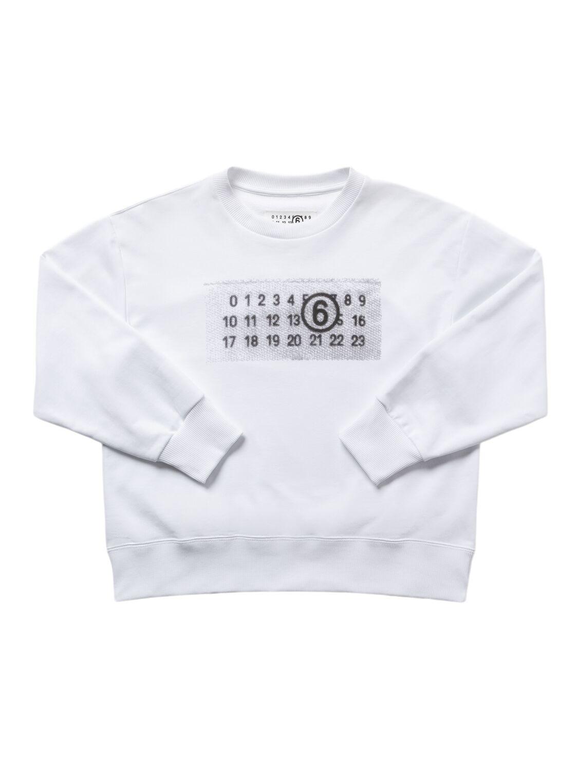 Printed Cotton Crewneck Sweatshirt by MM6 MAISON MARGIELA