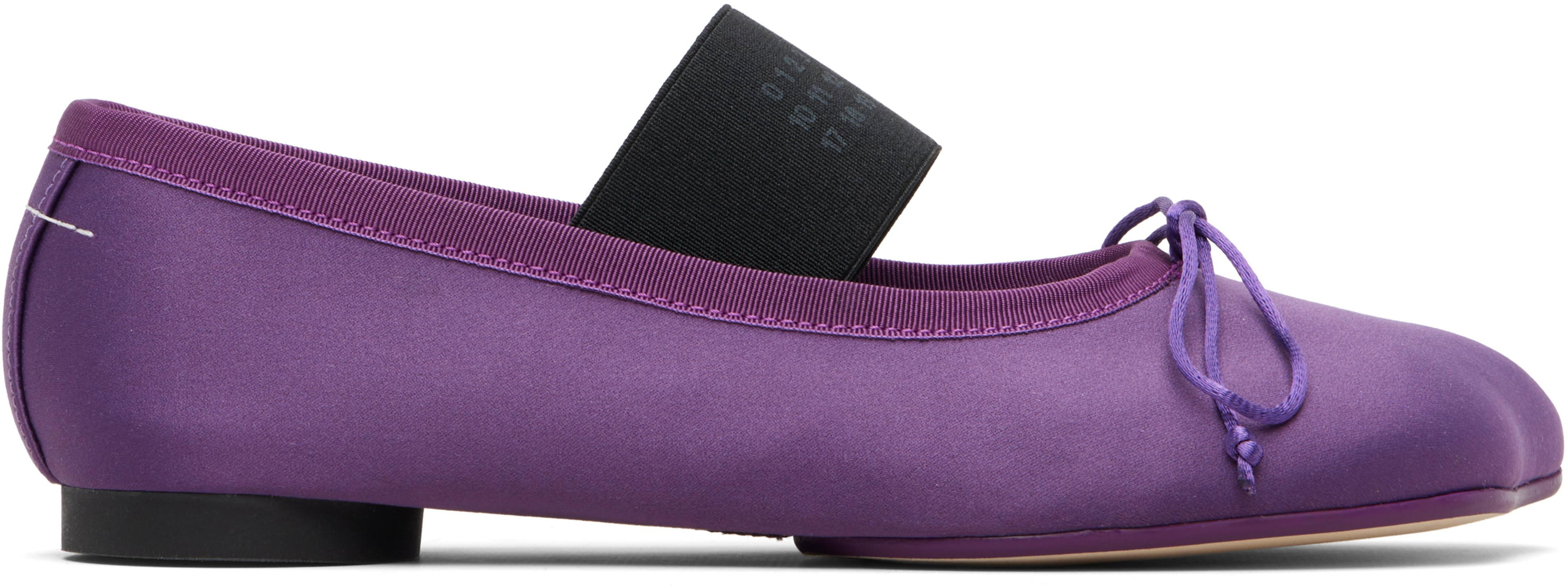 Purple Anatomic Numeric Ballerina Flats by MM6 MAISON MARGIELA