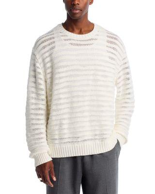 Sheer Striped Crewneck Sweater by MM6 MAISON MARGIELA