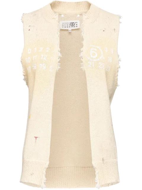 Signature Numbers motif waistcoat by MM6 MAISON MARGIELA