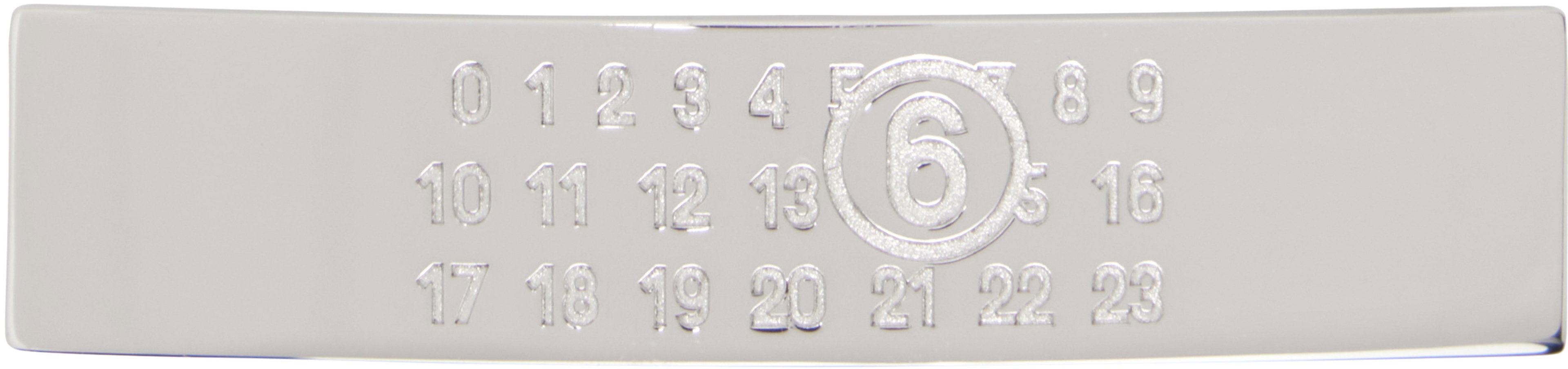 Silver Numeric Hair Clip by MM6 MAISON MARGIELA