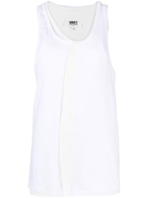 Spliced asymmetric tank top by MM6 MAISON MARGIELA