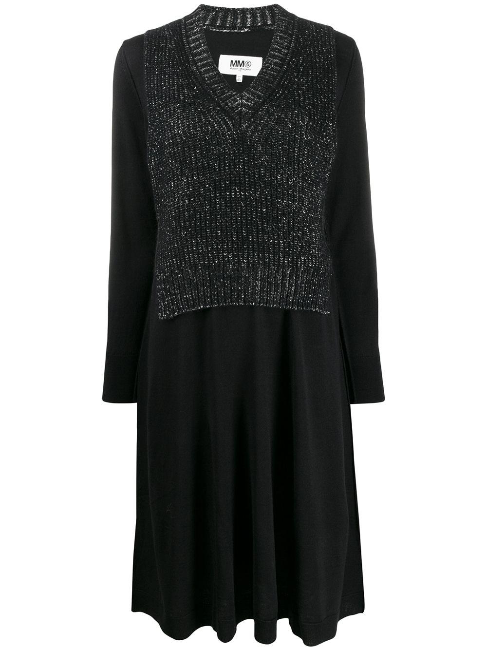 Spliced bib panel dress by MM6 MAISON MARGIELA