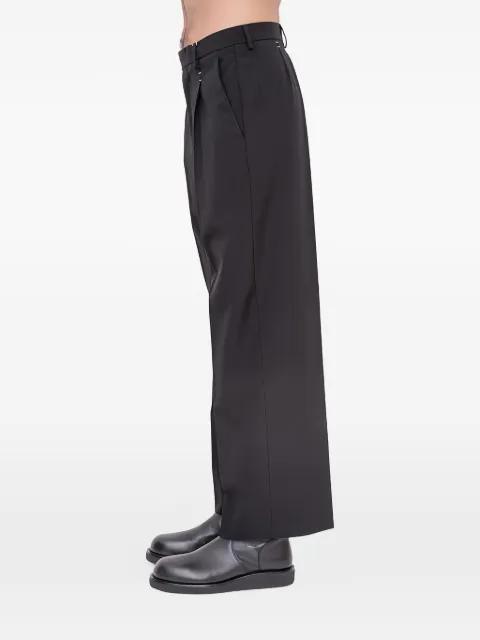 Stapled pleated wool trousers by MM6 MAISON MARGIELA