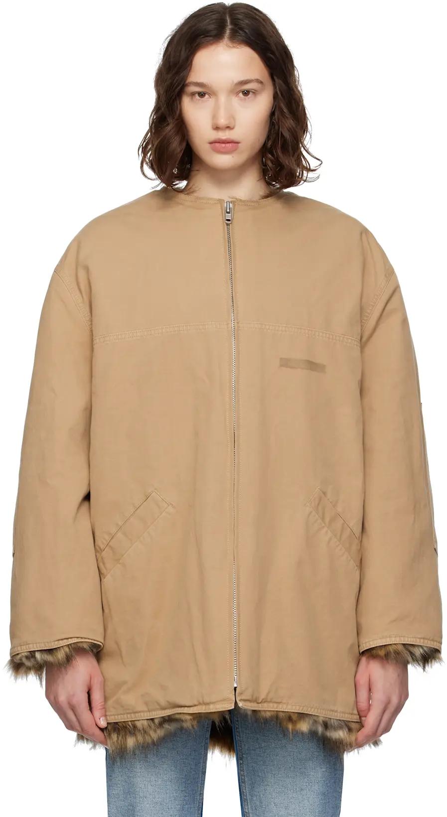 Tan Cotton Canvas Sports Jacket by MM6 MAISON MARGIELA