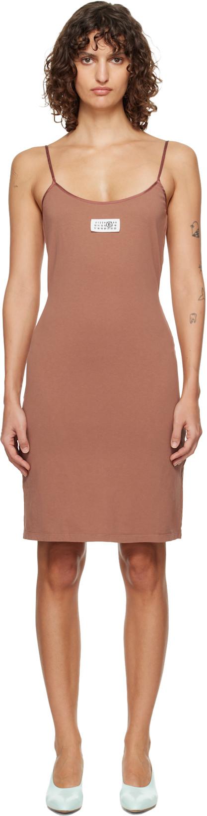 Tan Cotton Minidress by MM6 MAISON MARGIELA